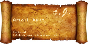 Antoni Judit névjegykártya